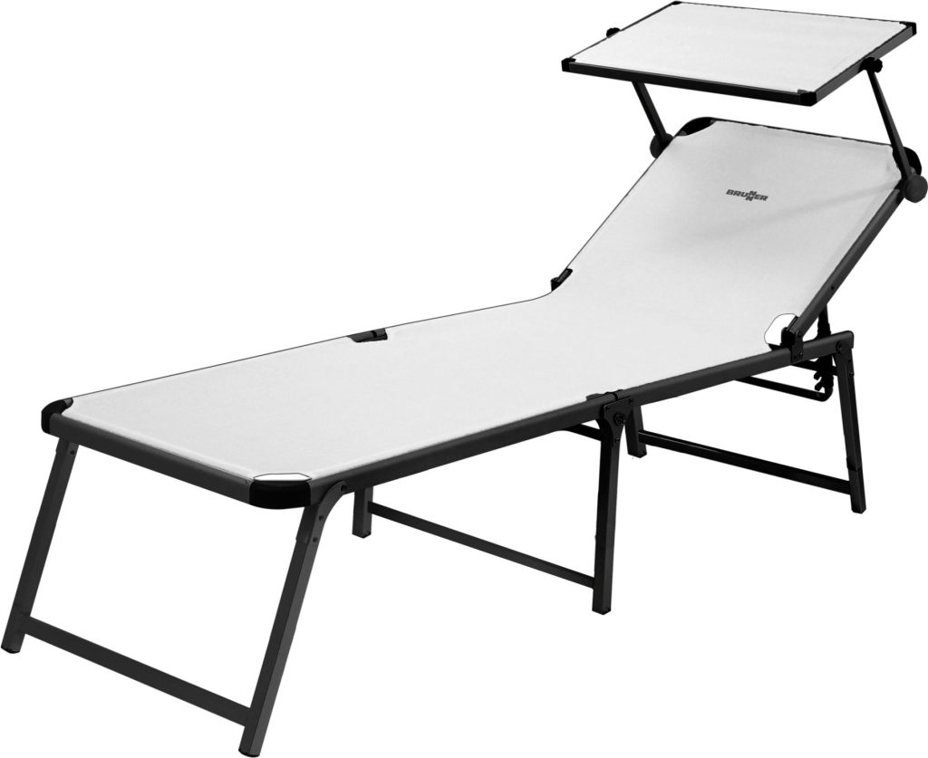 Brunner Marbella High Sonnenliege mit Sonnenschutzdach 198 cm weiß