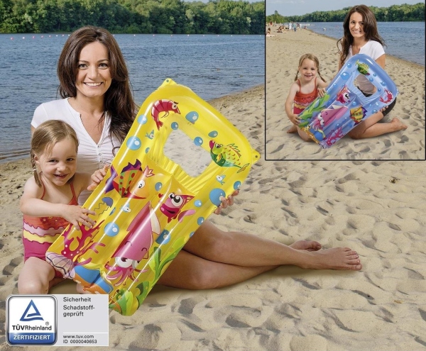 Kinder-Matratze mit Sichtfenster | Luftmatratze für Kinder in farbenfrohem Design kinder-luftmatratze-baden