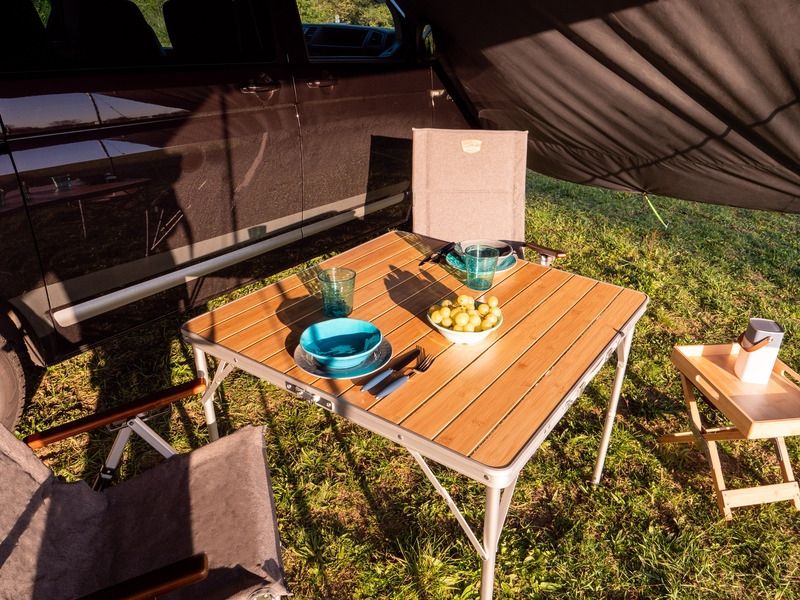 Camp 4 BAMBUSTISCH 120x90x70cm im Einsatz
