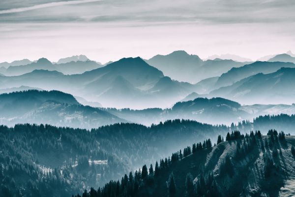 Oberstaufen, Allgäu, Bayern, Deutschland Herbstliche Stimmung auf dem Grat der Nagelfluhkette