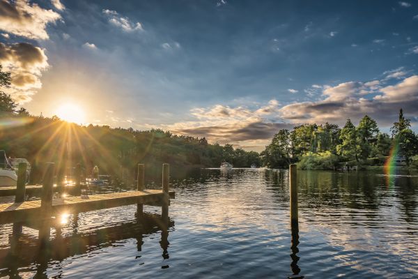 Silkeborg ist eine Stadt in der dänischen Region Midtjylland mit viel Wasser um sich. Ry Silkeborg camping grounds Skyttehuset in the Danish Lake District