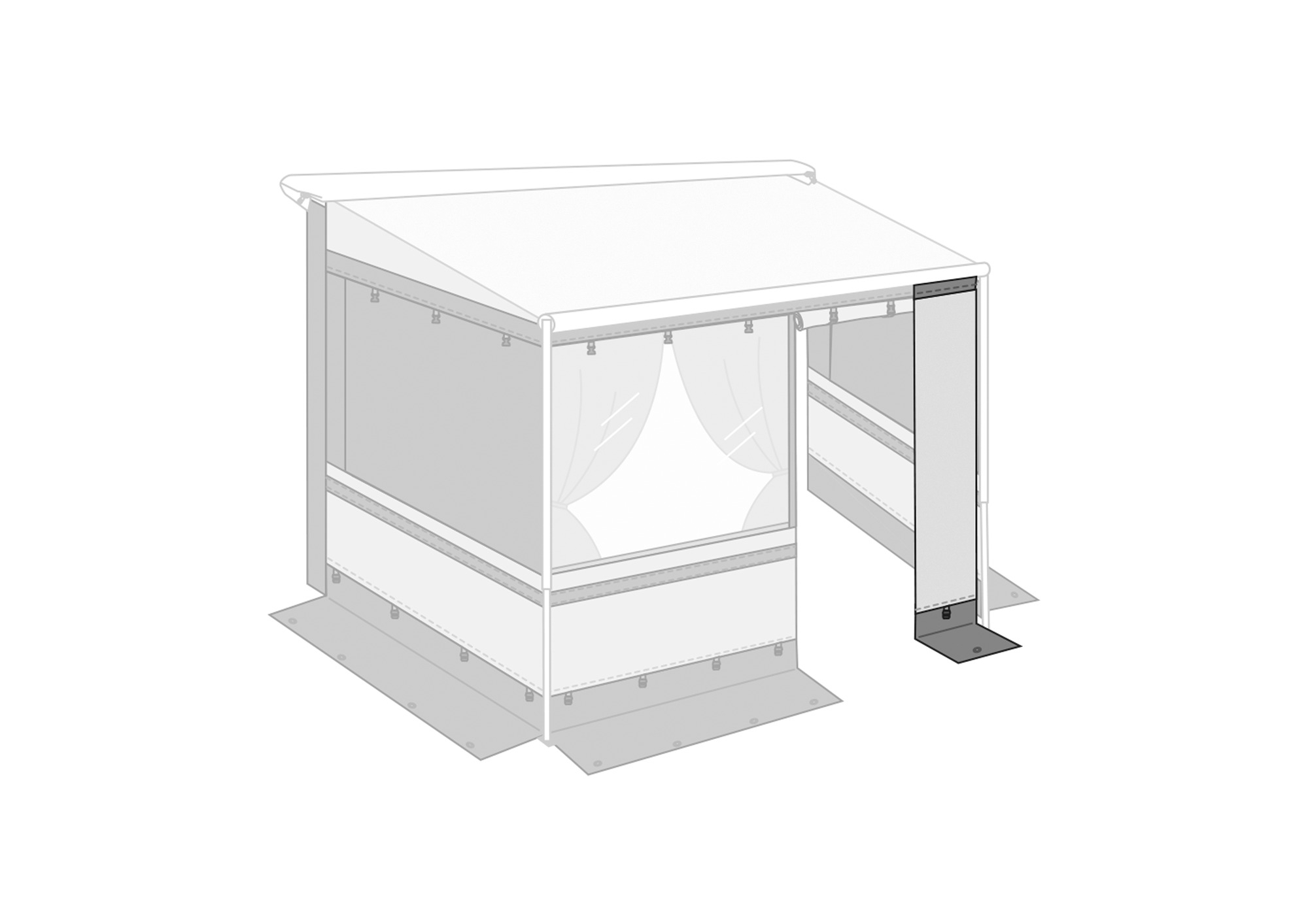 Fiamma Privacy Room CS light Frontpanel für Markisenvorzelte
