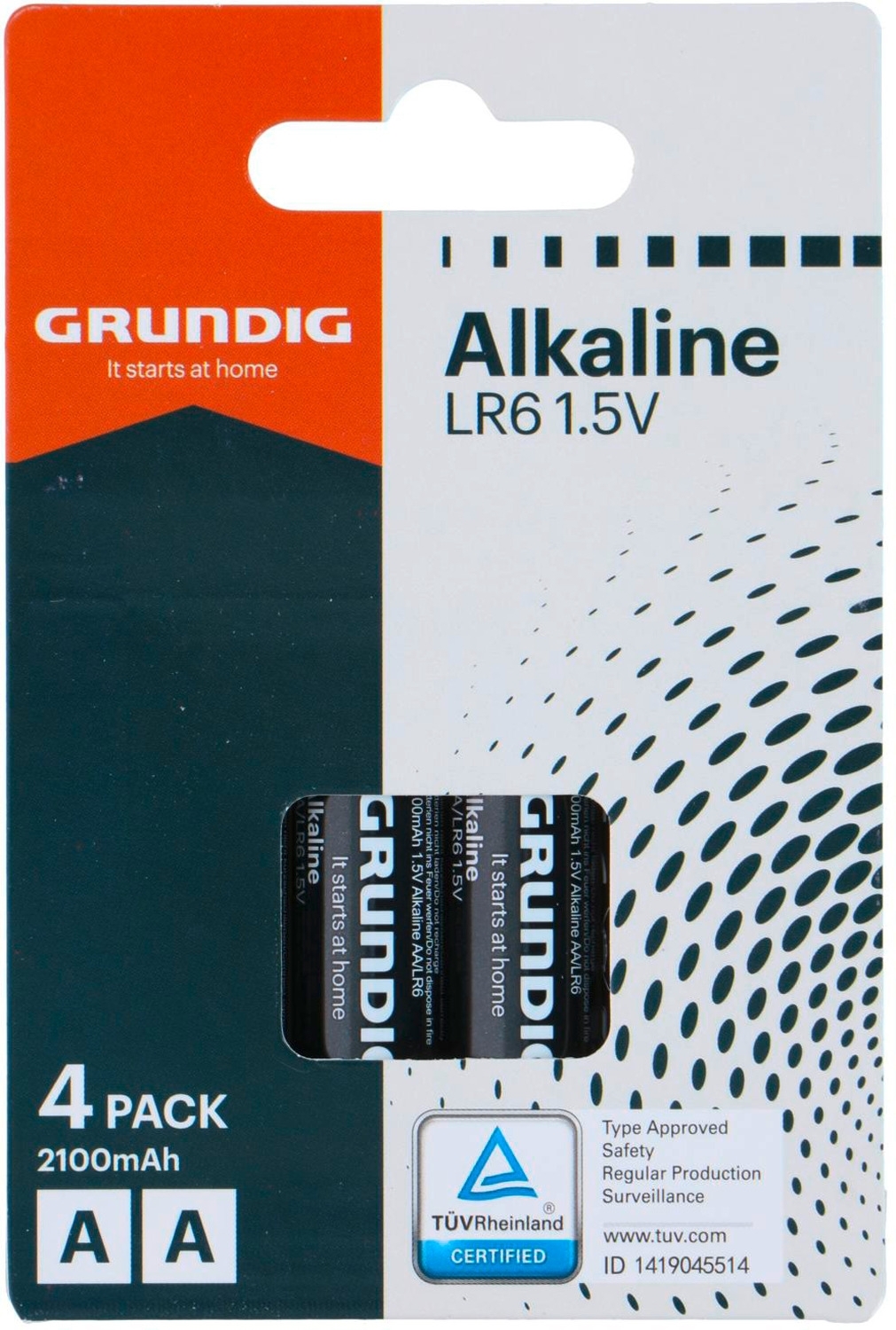 Grundig Alkaline Batterie Mignon AA LR6 1,5 V / 2100 mAh 4-er Pack