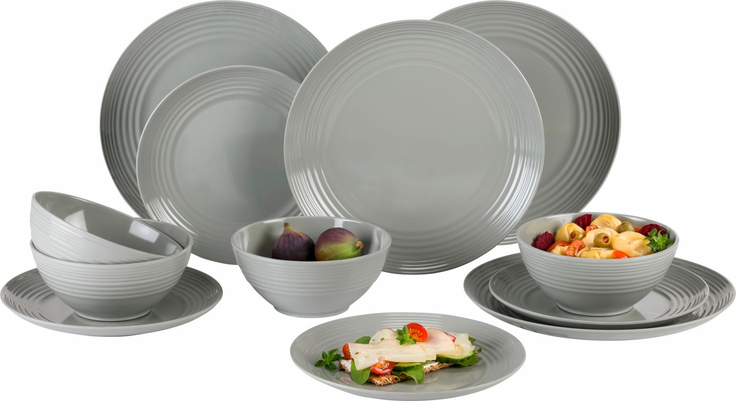Flamefield Non-Slip Melamin Geschirr-Set 12-tlg.