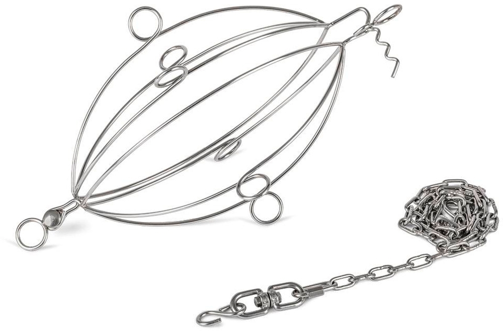 Petromax Geflügel Grillkorb mit Kette und Haken