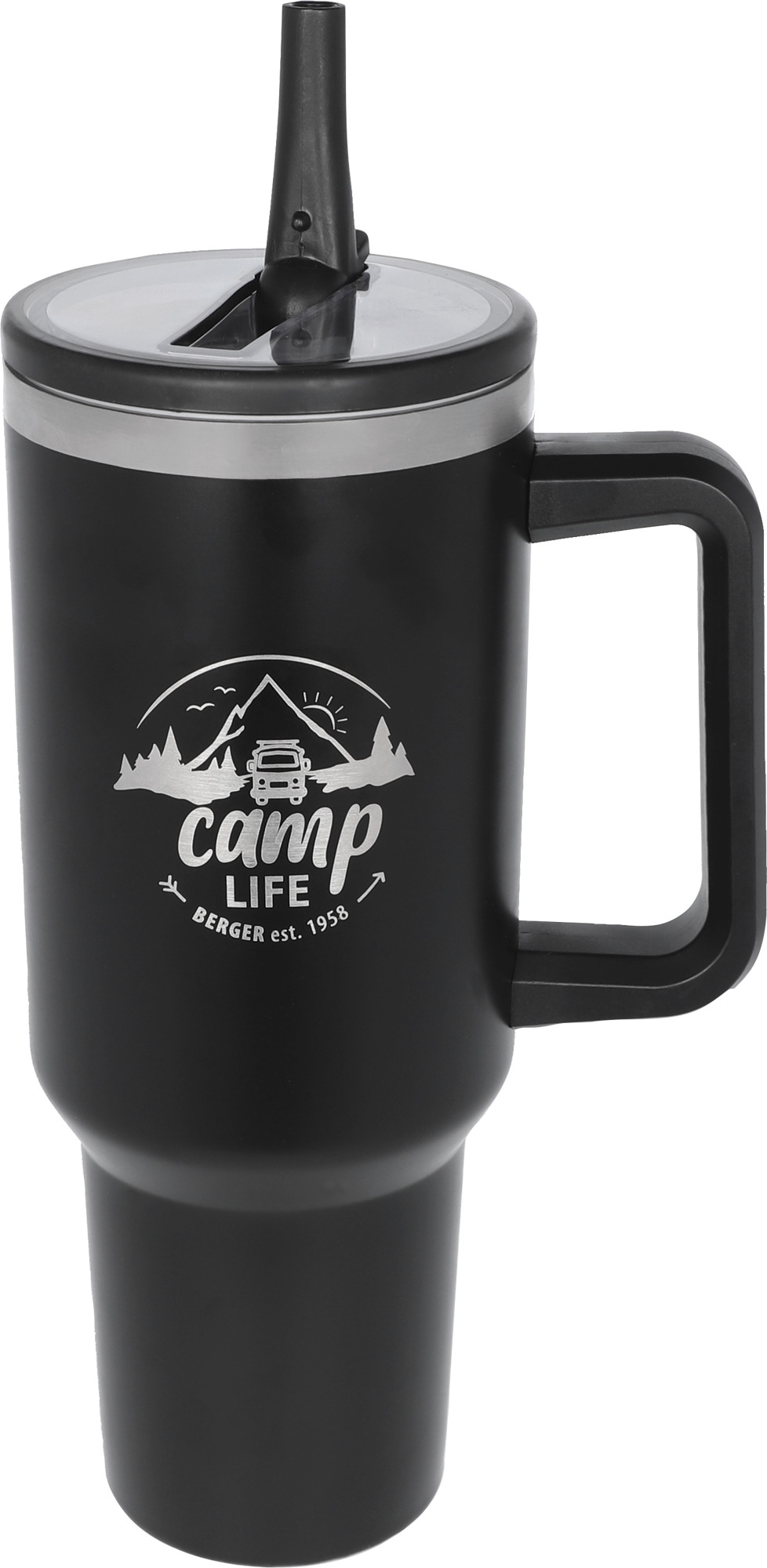 Camplife CampSteel Trinkflasche mit Strohhalm 1,2 l