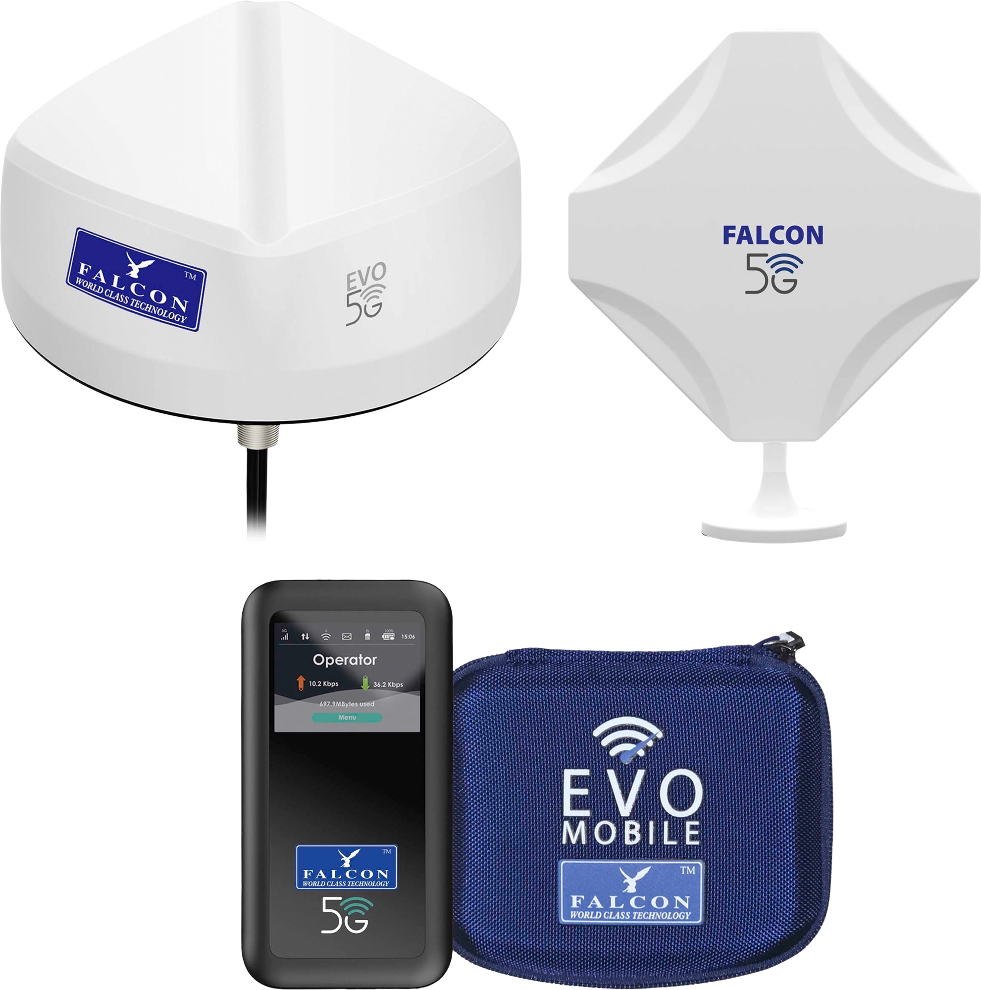 Falcon Evo 5G LTE Internetset feste und tragbare Highspeed-Lösung mit bis zu 3400 Mbit/s