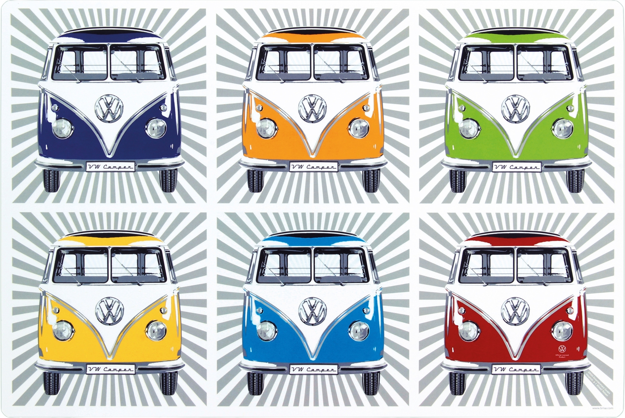 VW Collection Abwaschbare Tischsets / Platzsets T1 Bulli Bus 4er Set