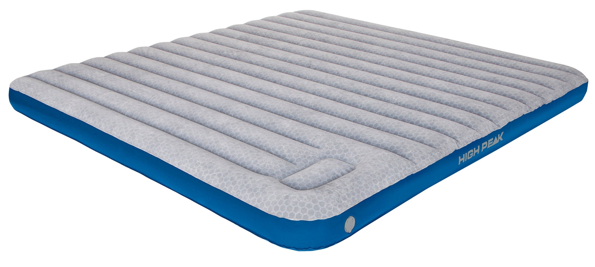 High Peak Air bed Cross Beam Extra Long Luftbett mit integrierter Pumpe hellgrau/blau King