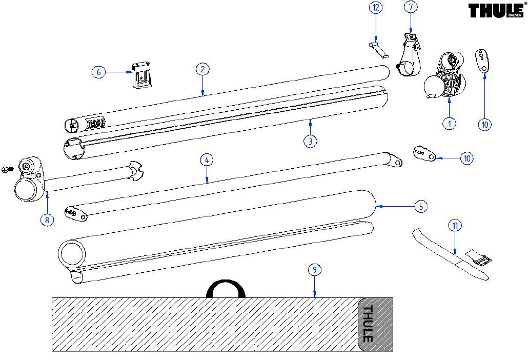 Thule Stützfußhalter 2 Stück passend für Thule Windscreen - Thule Ersatzteilnummer 1500602390