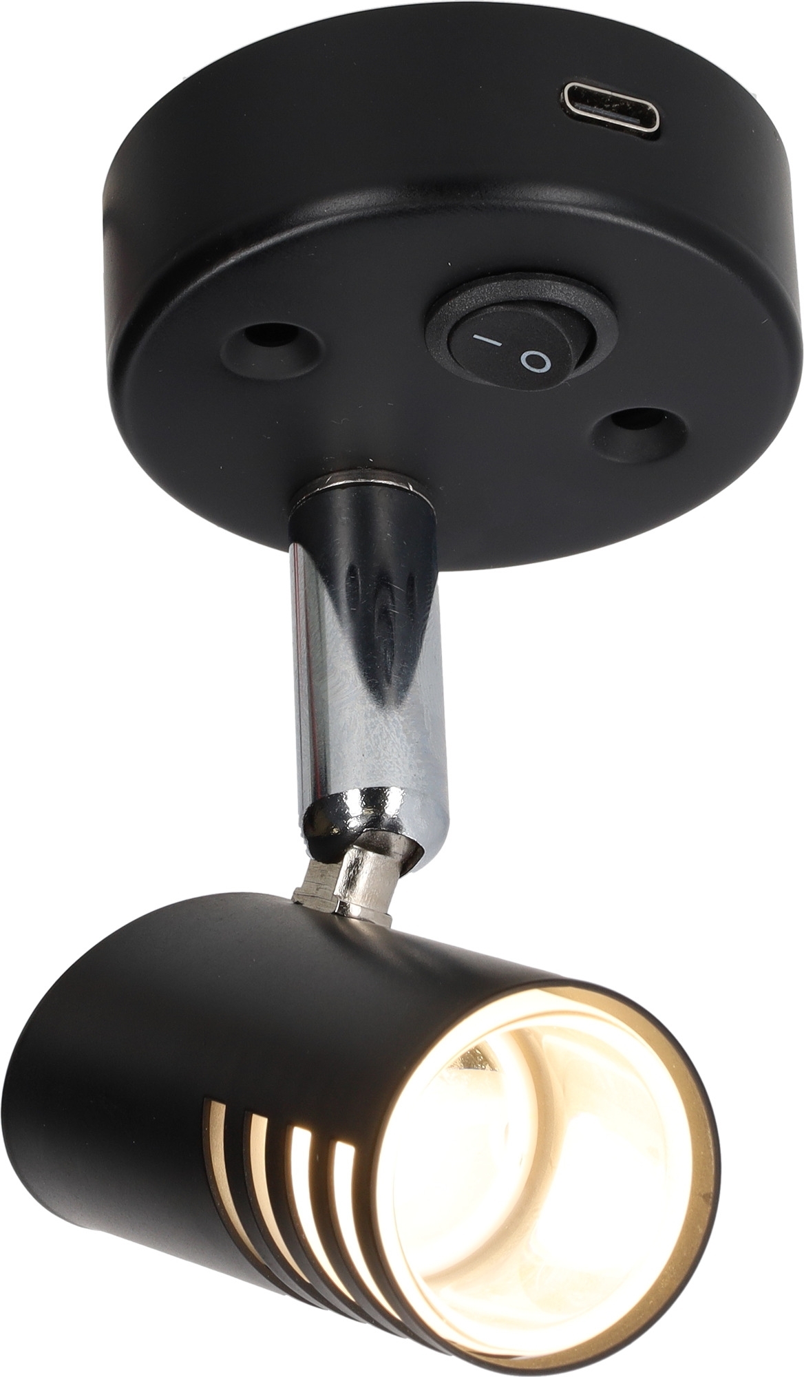 HABA Sao LED Leuchte schwarz 1,4 W mit integriertem USB-C-Anschluss und Kippschalter