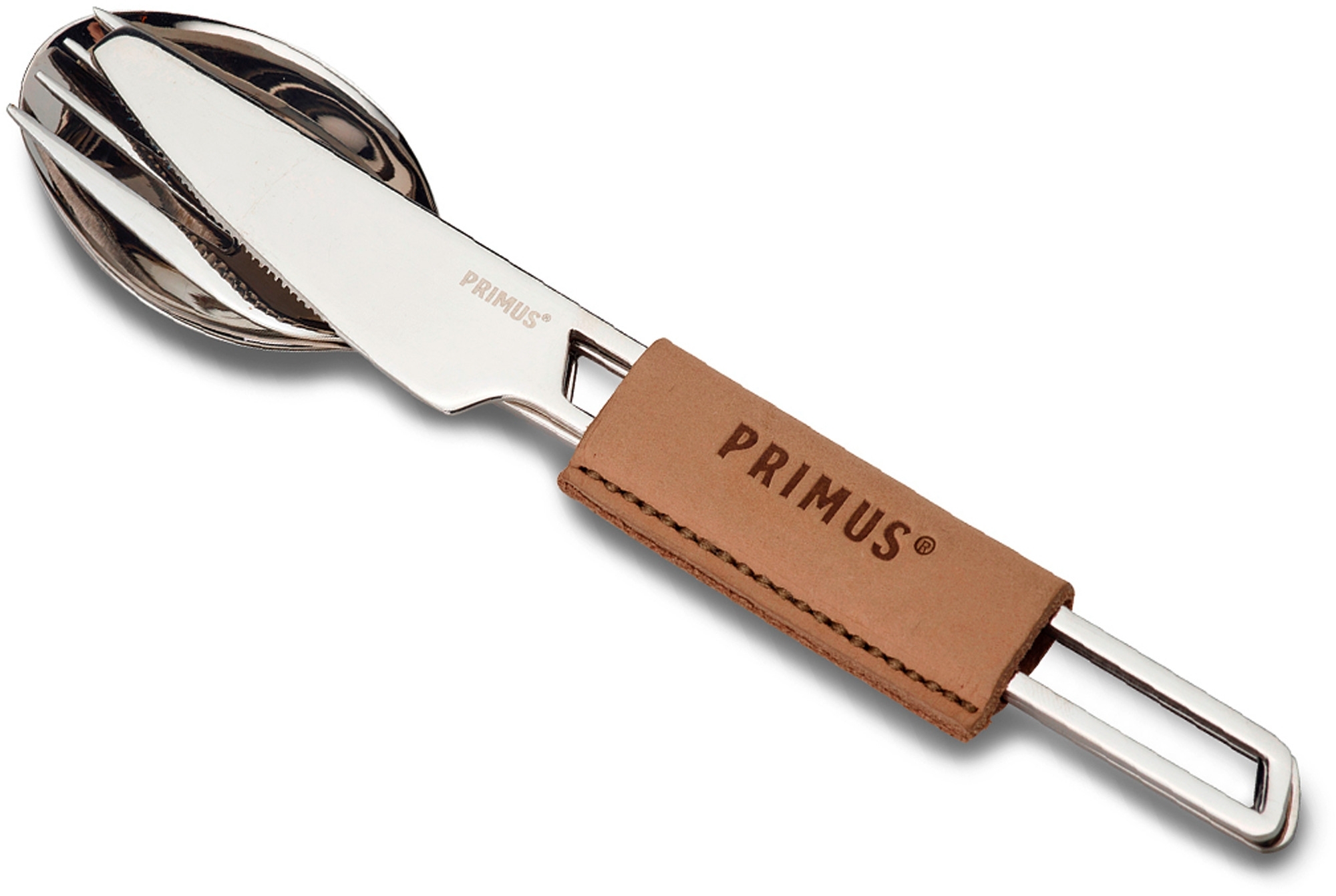 Primus CampFire Campingbesteck aus 18/8 Edelstahl 3 teilig inklusive Lederetui