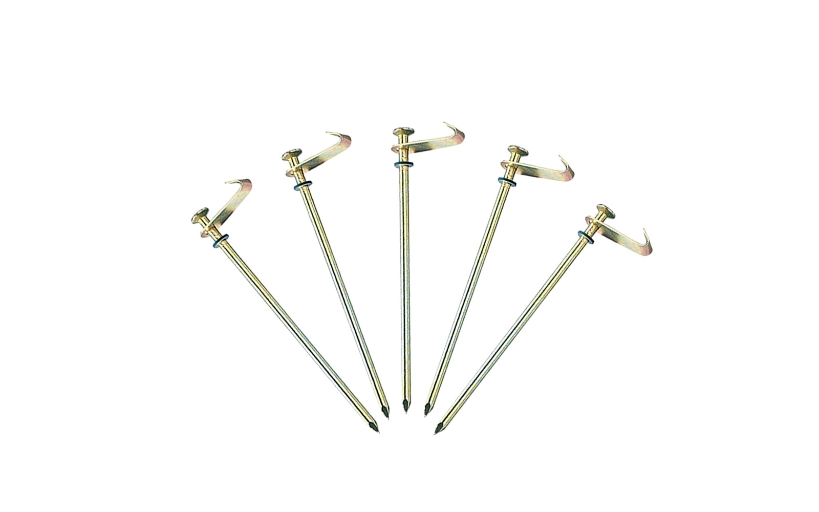 Berger Erdnagel mit Haken Zelthering 21 cm aus Stahl für harte Böden, 5er-Pack