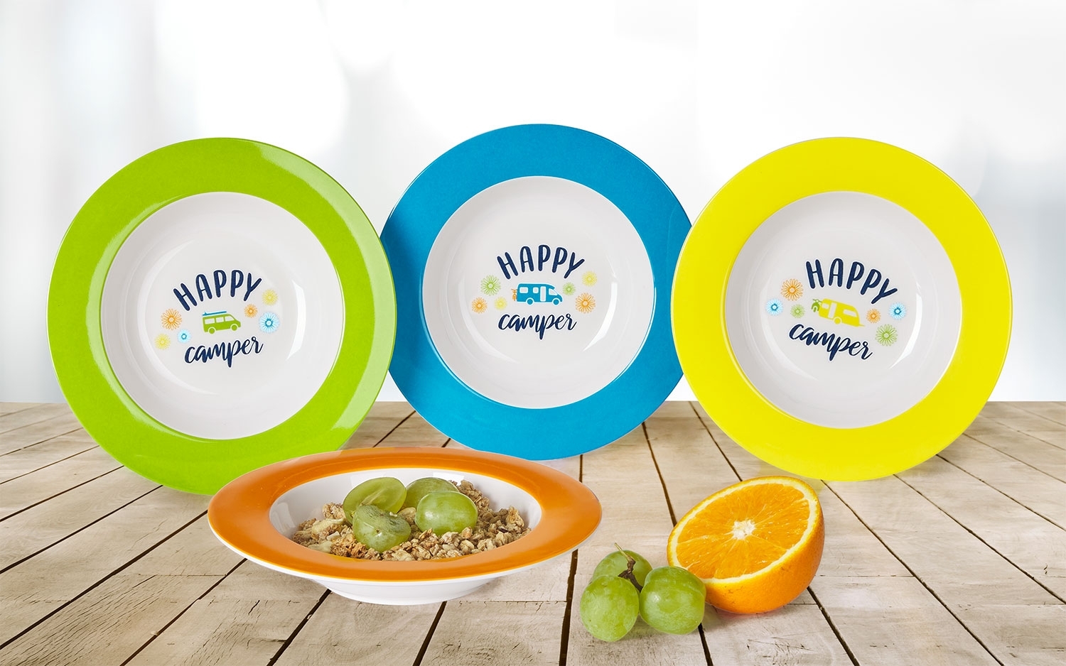Berger Happy Camper Melamin Suppenteller-Set 4tlg.