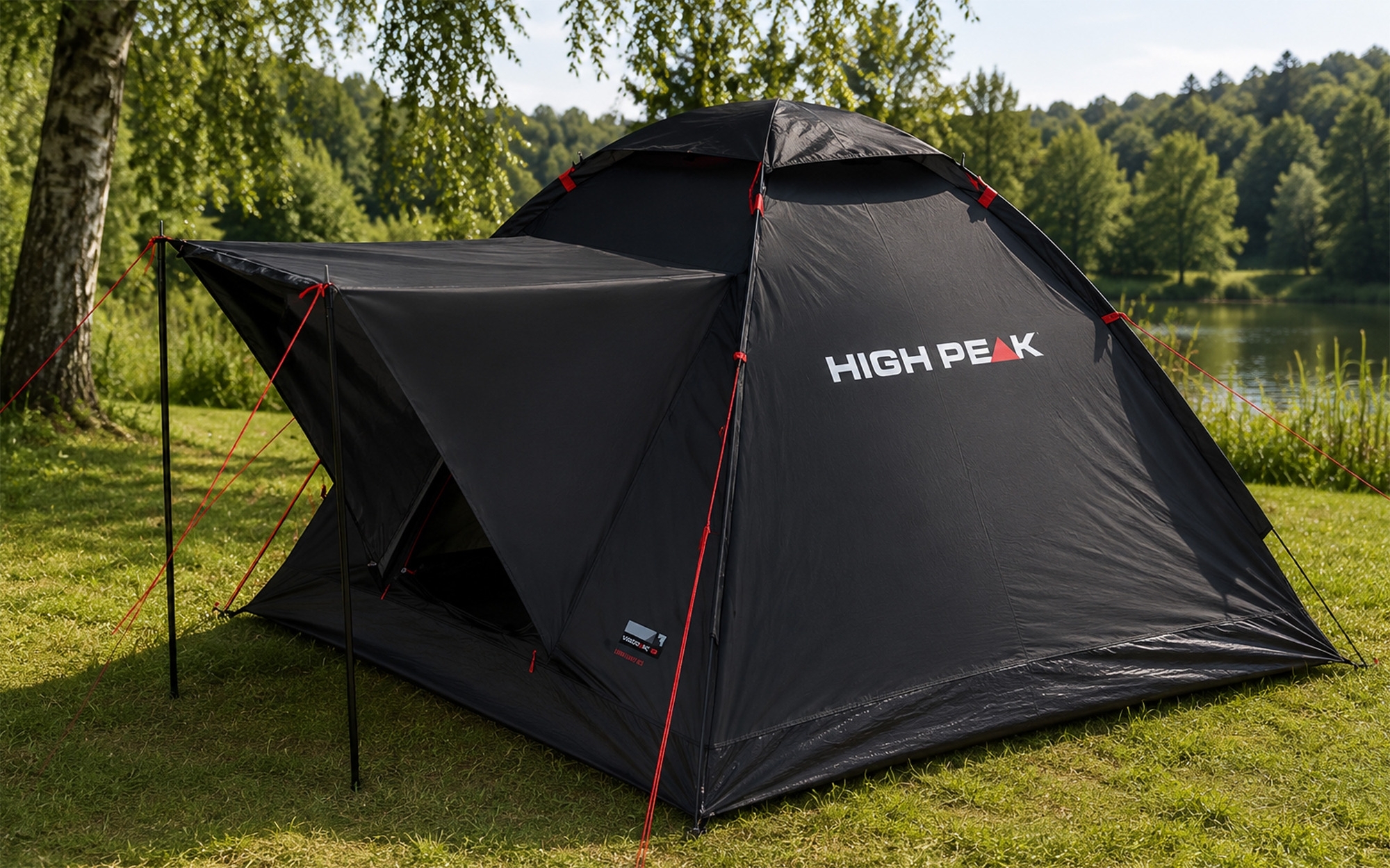 High Peak Beaver 3 freistehendes Einfachdach Kuppelzelt schwarz für 3 Personen