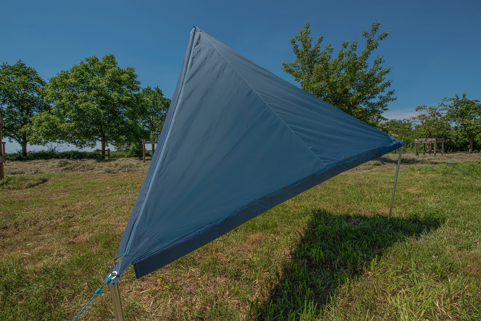 Bent Sonnensegel Zip-Protect Canvas Single mit Reißverschluss-Abdeckklappen dunkelblau/RV hellblau