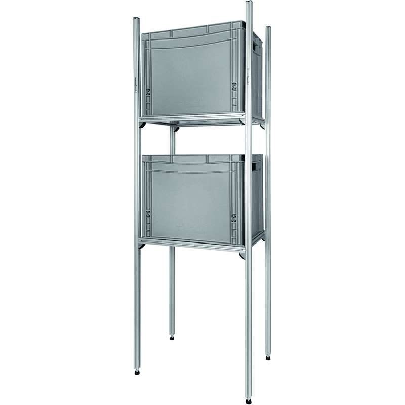 SYS-RACK  Aluminium Regal-System 43-L-RR-1 Längs für Heckgarage 45 x 31 x 130 cm