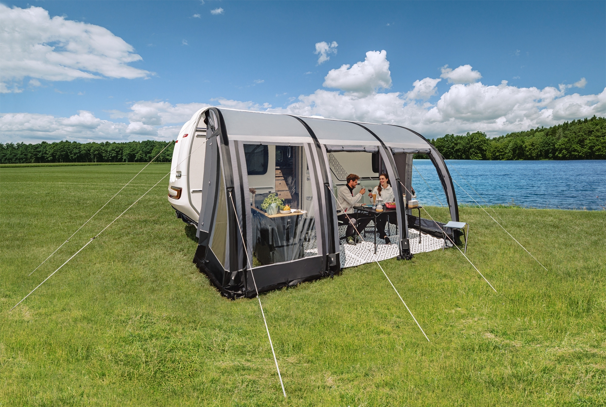 Berger Verona Air 400 Aufblasbares Vorzelt für Wohnwagen, Anbauhöhe 235 - 255 cm