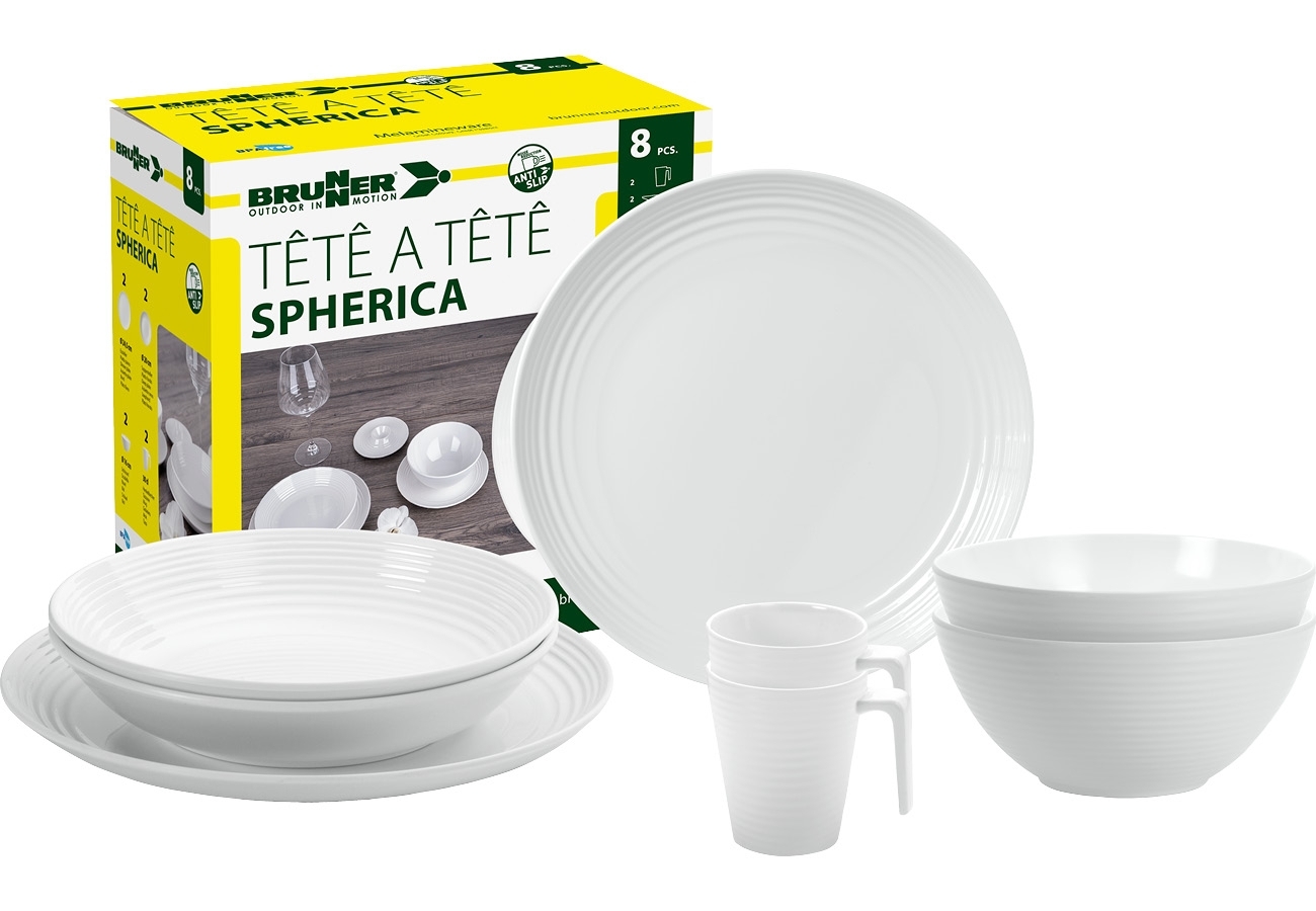 Brunner Tete-a-Tete Geschirr-Set 8-tlg. spherica für 2 Personen