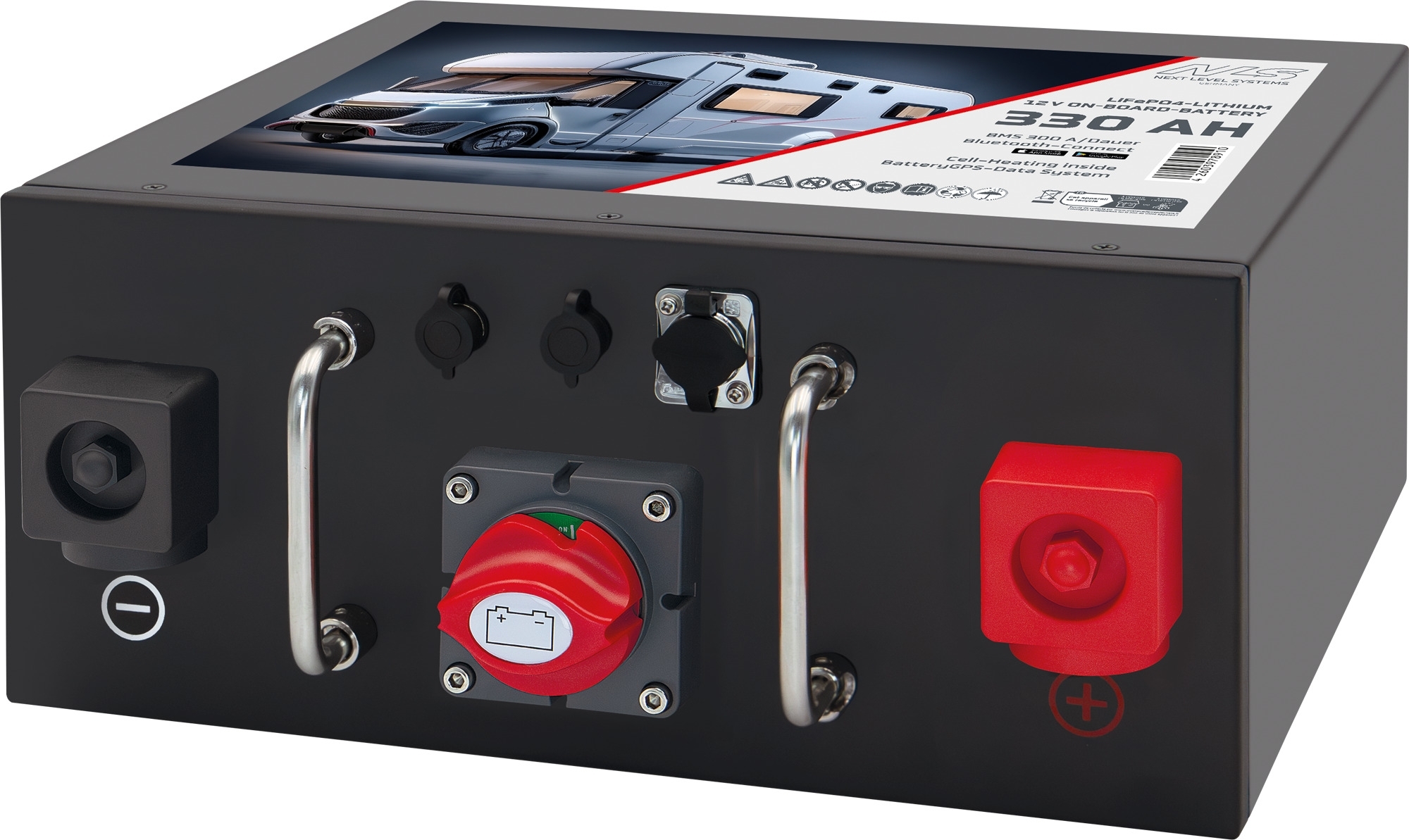 Next Level Systems LiFePO4 Bordbatterie für Reisefahrzeuge mit Bluetooth und Heizung 330 Ah