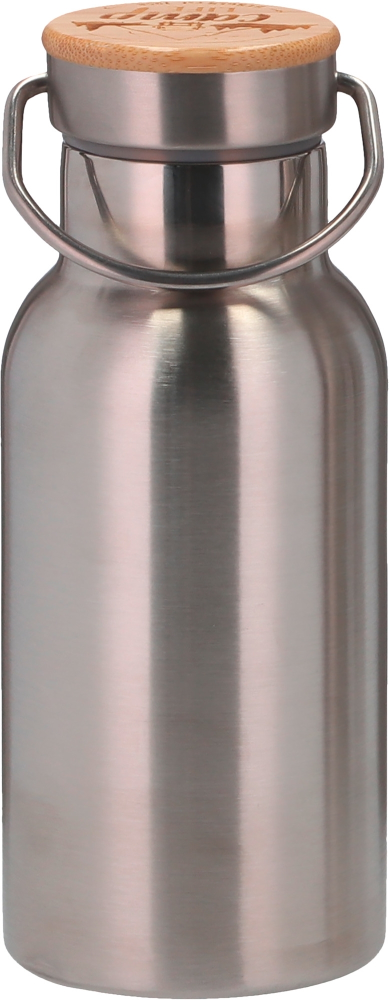 Camplife Edelstahlflasche mit Bambusdeckel