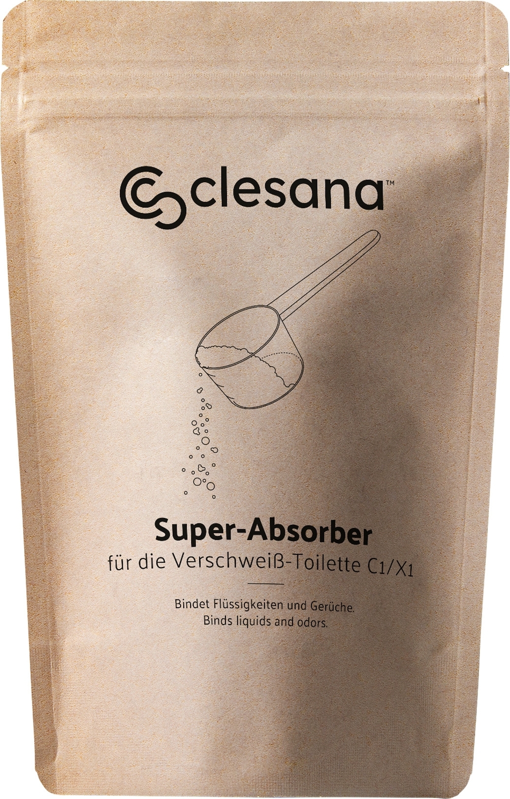 Clesana Super-Absorber Granulat mit hoher Saugkraft für Clesana Verschweiß-Toilette C1 / X1