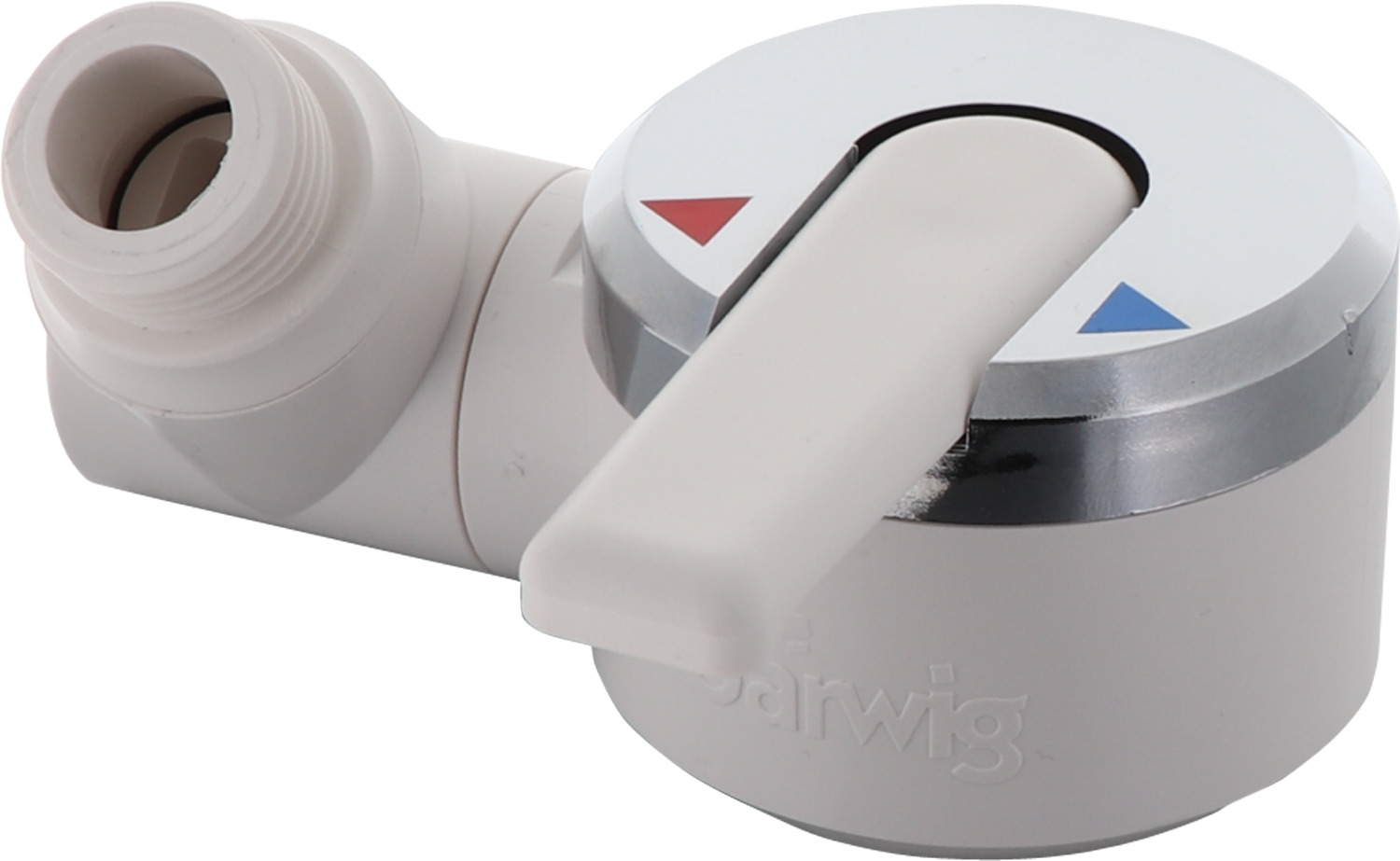 Barwig Einhebel-Brausemischarmatur Automatik mit 1/2 Zoll Duschabgang und 45° Tülle 10 mm Weiß / Chrom