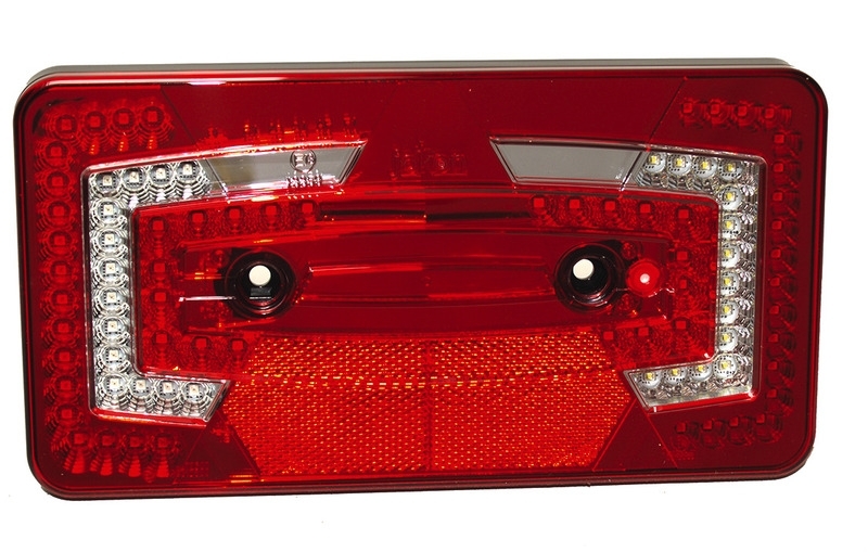 LED-Multifunktionsleuchte, 9-32V, links rot IP67, Standardrückstrahler