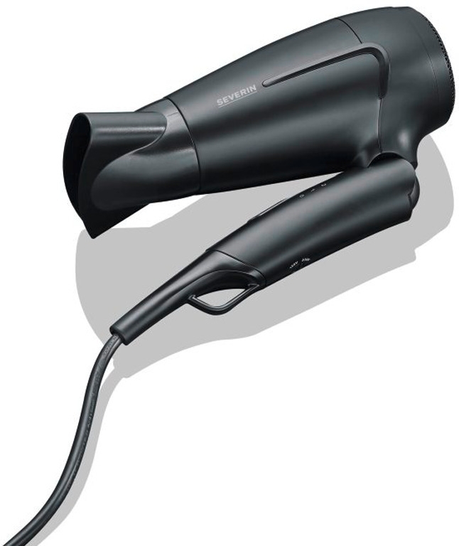 Severin HT 0159 Reisehaartrockner mit faltbarem Griff 1600 W schwarz