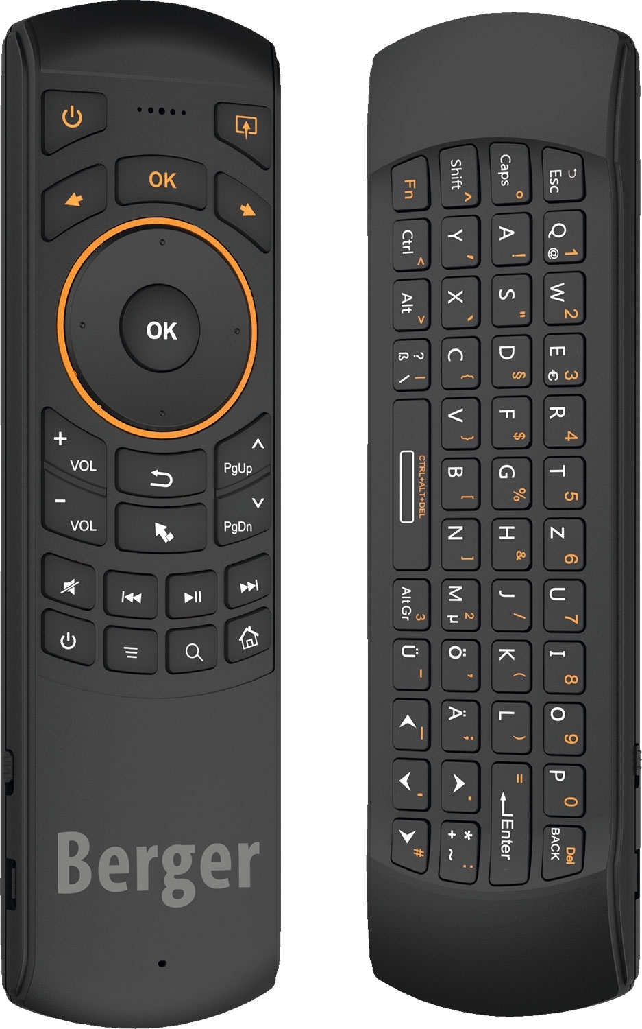 Berger Universal Funkfernbedienung mit Tastatur und Air Mouse