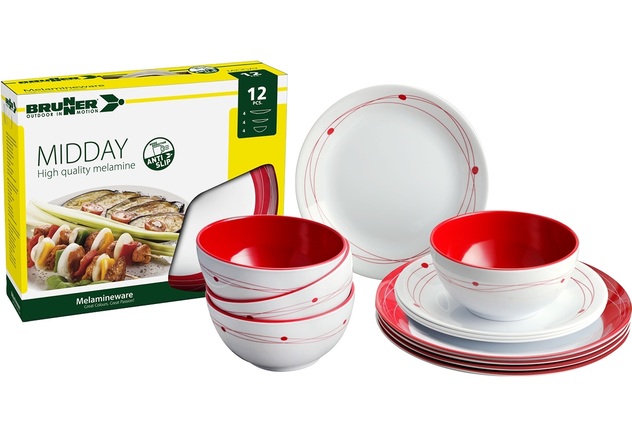 Brunner Midday Cosmic Melamin Geschirrset rutschhemmend BPA-frei unzerbrechlich 12-teilig