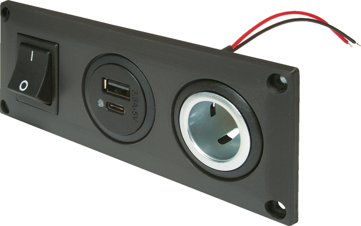 Pro Car Einbausteckdose mit USB-Doppelsteckdose