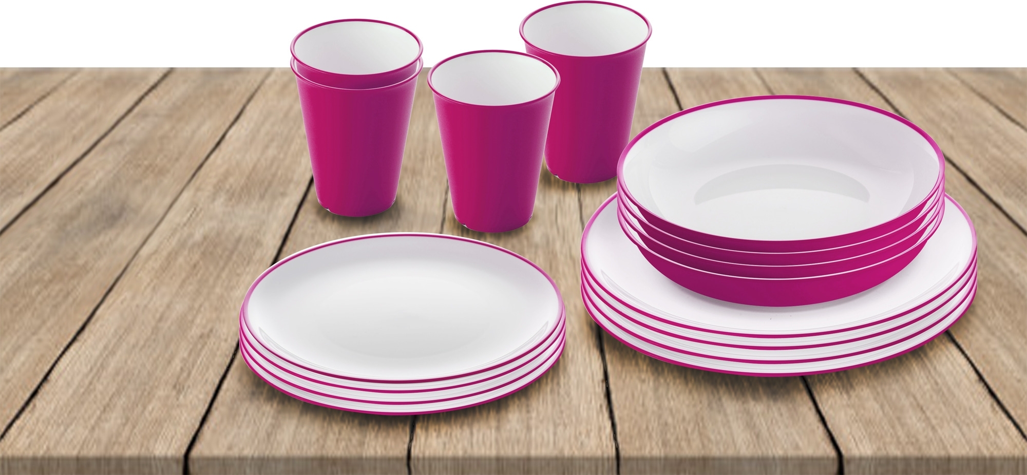 Omada Essgeschirrset 16-tlg. fuxia für 4 Personen