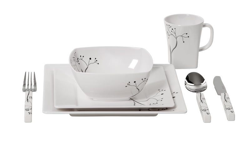Geschirrset QUADRATO BLACK PEARL