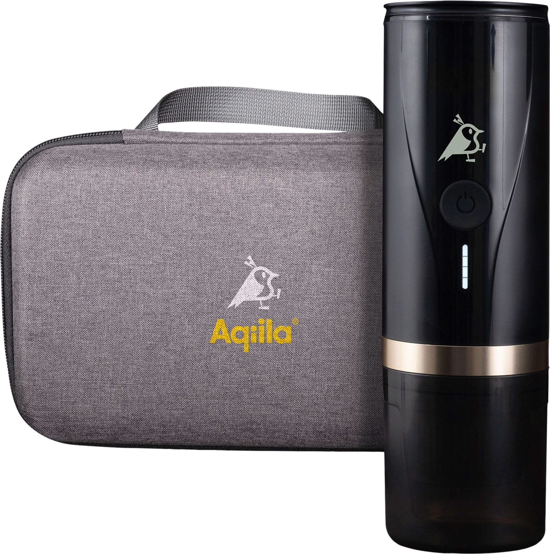 Aqiila tragbare Kaffeemaschine geeignet für Kaffeekapseln und gemahlenen Kaffee mit Akku