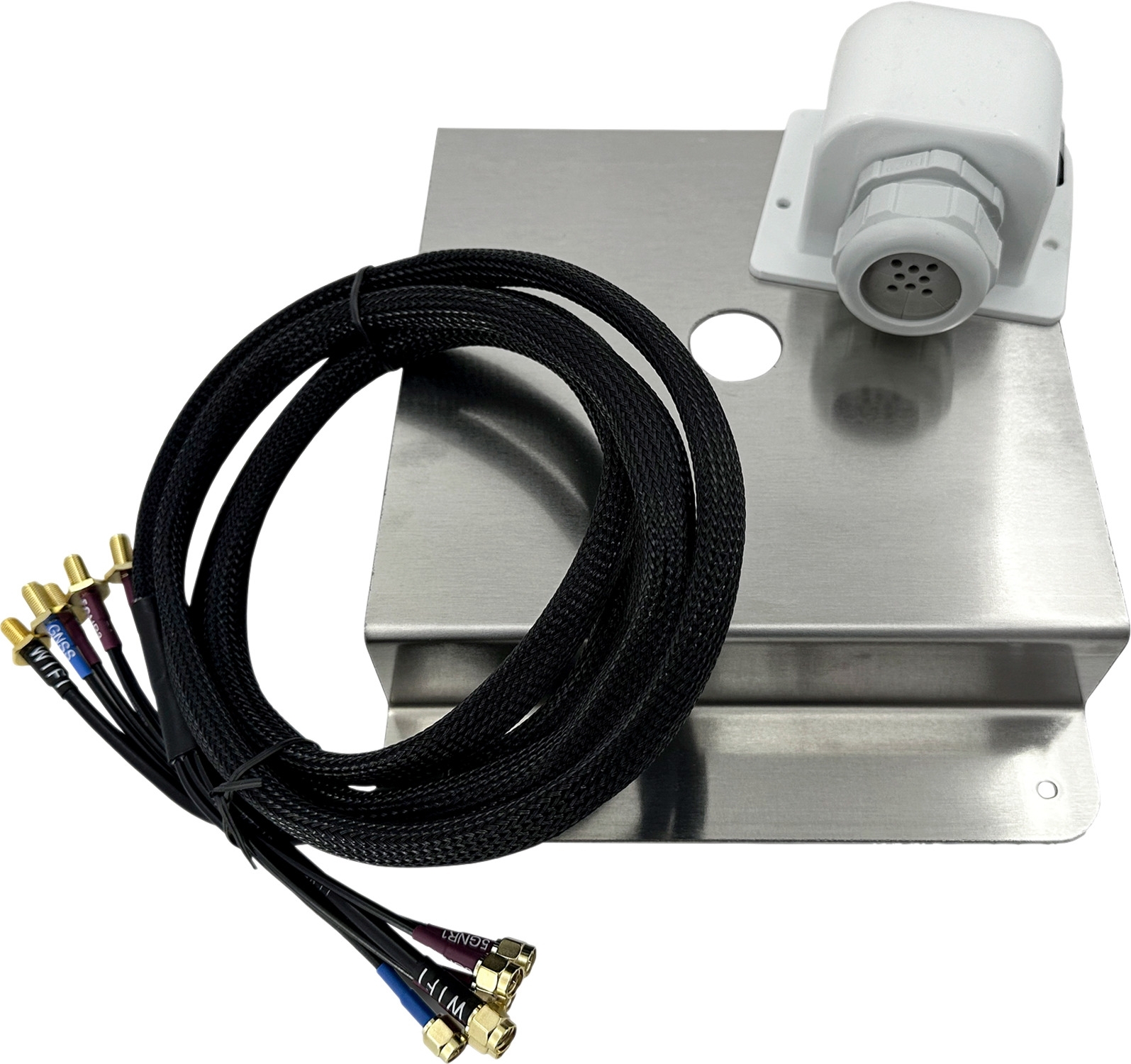 Selfsat MWR Montageplatte für 5G Antenne inkl. Dachdurchführung für bis zu 8 Kabel und Verlängerungskabel für Router