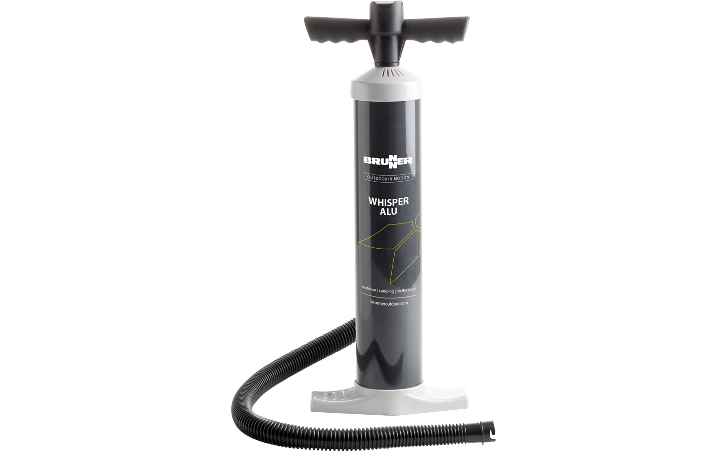 Brunner Whisper Alu Luftpumpe mit Aluminium-Kolbenstange inklusive Adapterset 3 Liter