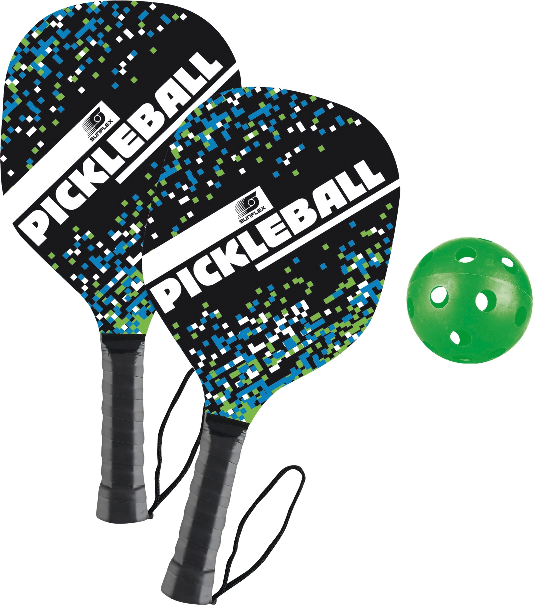 sunflex sport Pickle Ball Schlägerset 2 teilig inklusive Ball und Aufbewahrungstasche