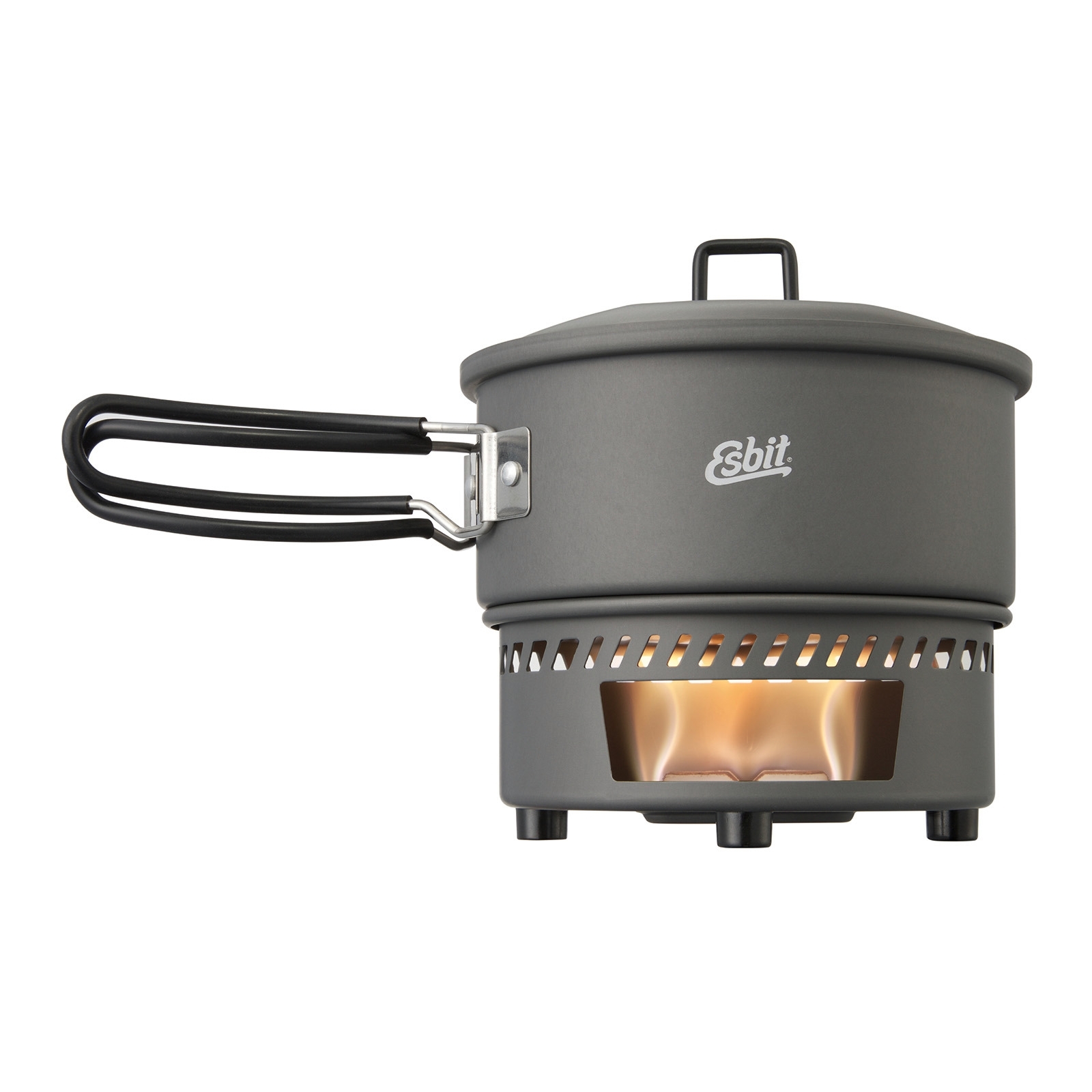 Esbit Camping Kochset für Trockenbrennstoff Hartanodisiertes Aluminium 1000 ml