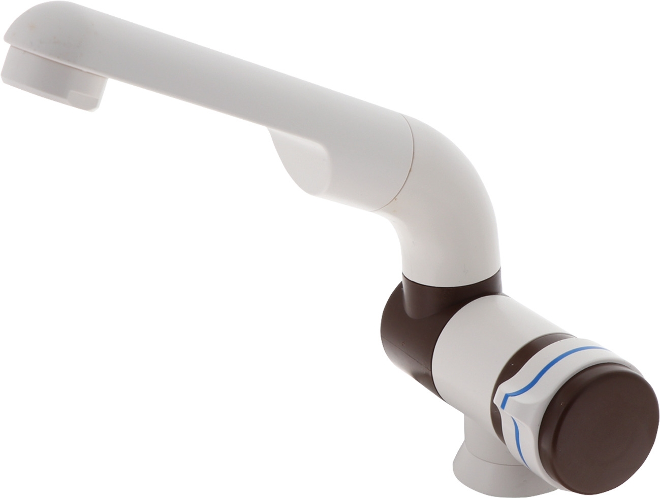 Barwig Automatik Kompakt Wasserhahn Kaltwasser mit 10 mm Tülle weiß/braun