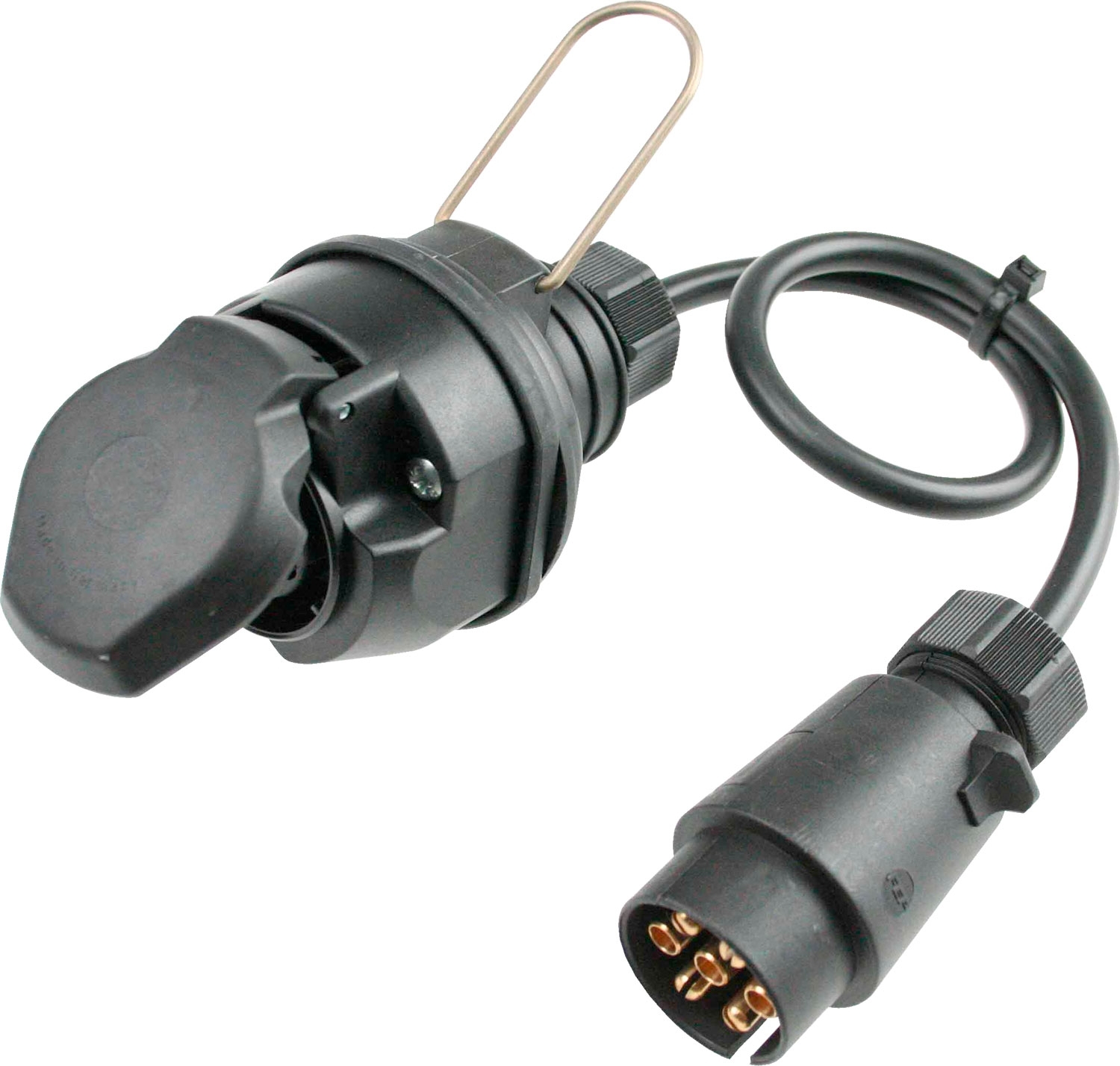 Caravan Adapterkabel Stecker 7-polig auf Steckdose 13polig mit Deckel 0,6 m