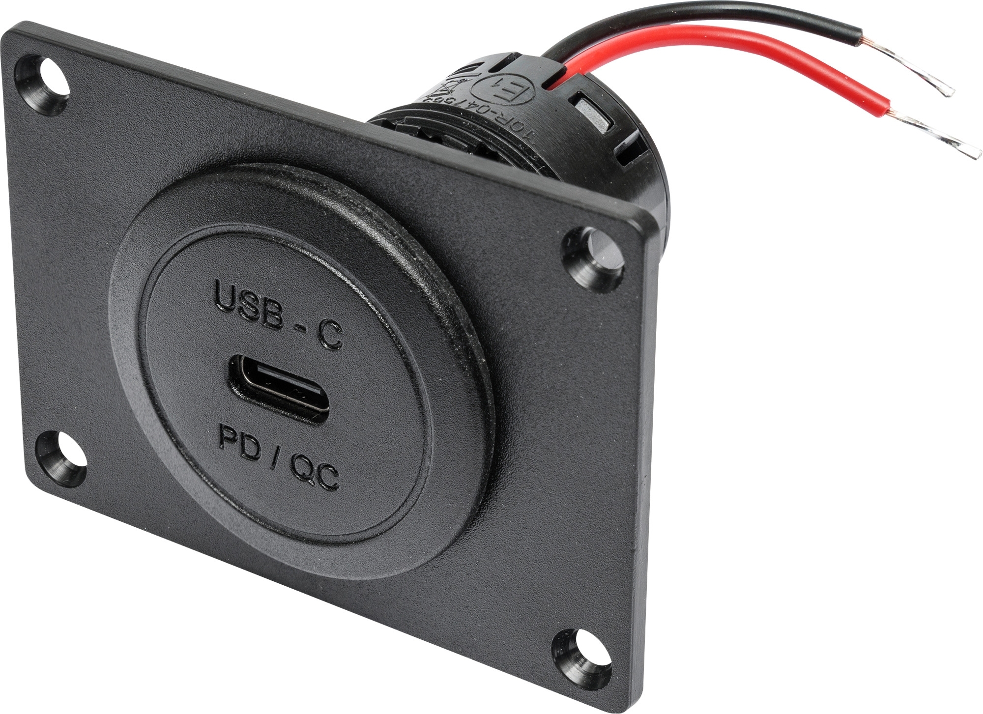 ProCar USB-C Einbausteckdose mit Montageplatte 12 / 24 V