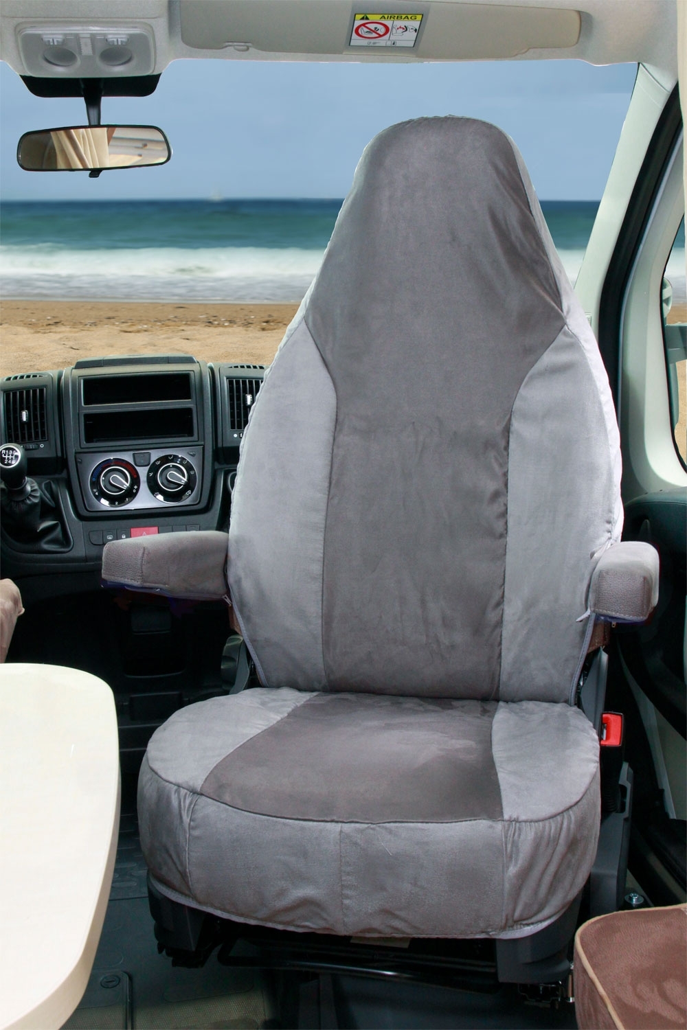 Hindermann Universal Schonbezug für Fahrer- / Beifahrersitz 1 Stück Fiat Ducato 250 / 290 Grau
