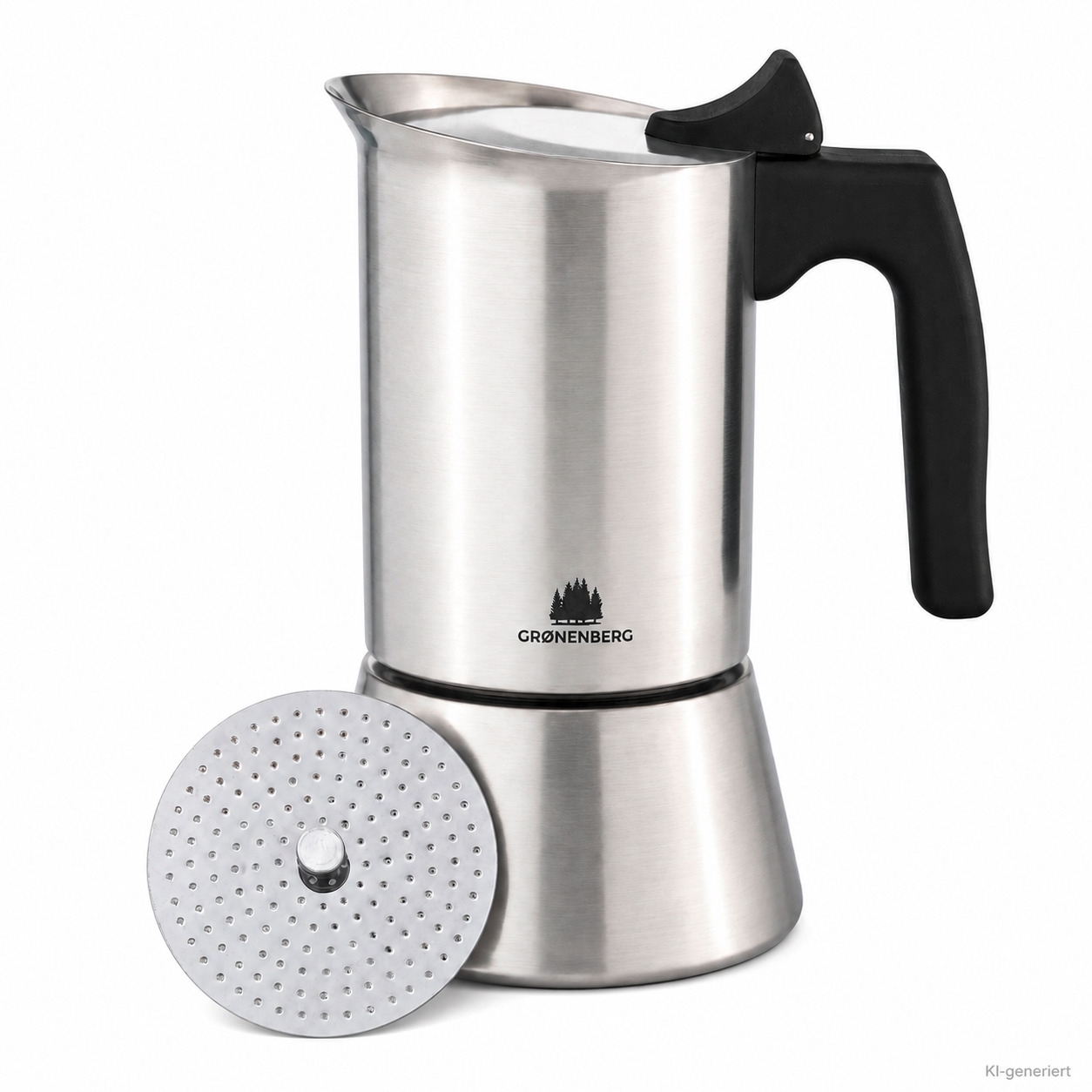 Groenenberg Espressokocher Edelstahl für 4 Tassen mit Reduziersieb 200 ml