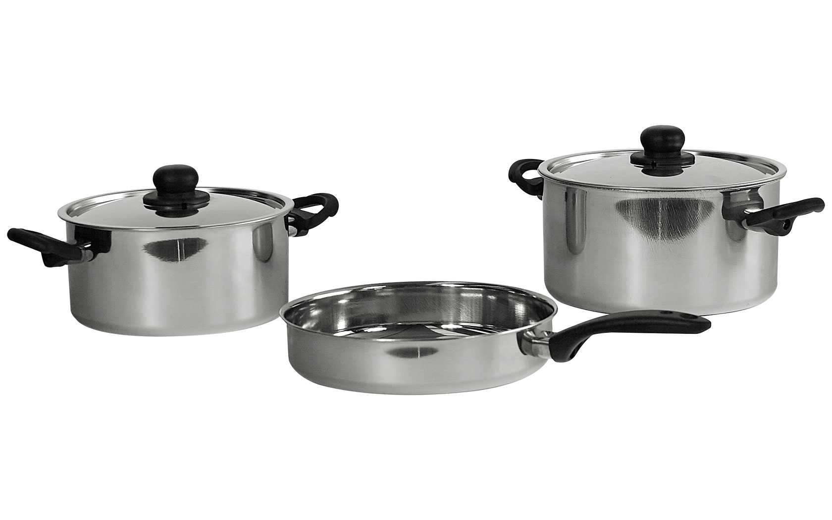 Berger Edelstahl Topf-Set mit Deckel 5-tlg. stapelbar