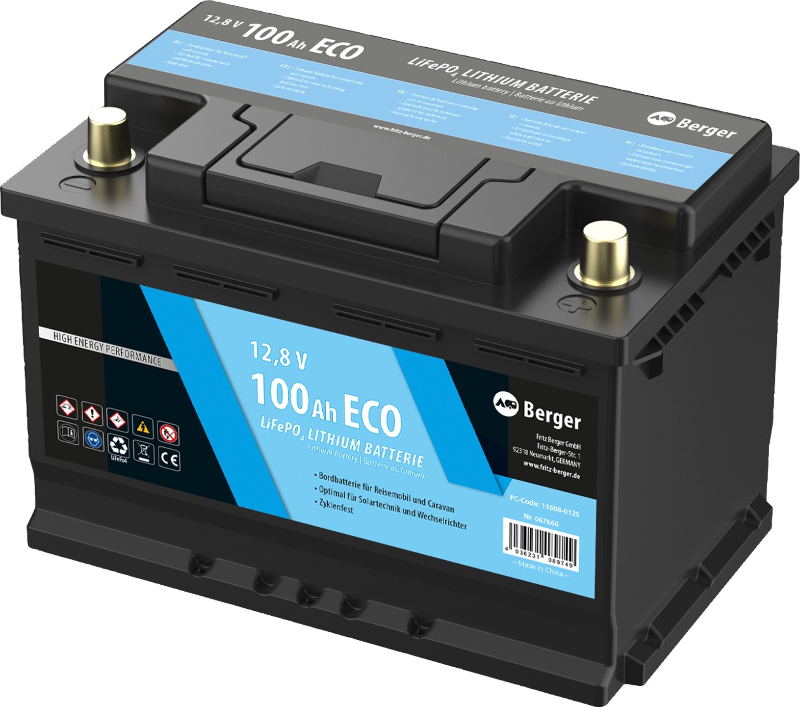 Berger LiFePO4 Lithium Batterie Eco 100 Ah 12 V