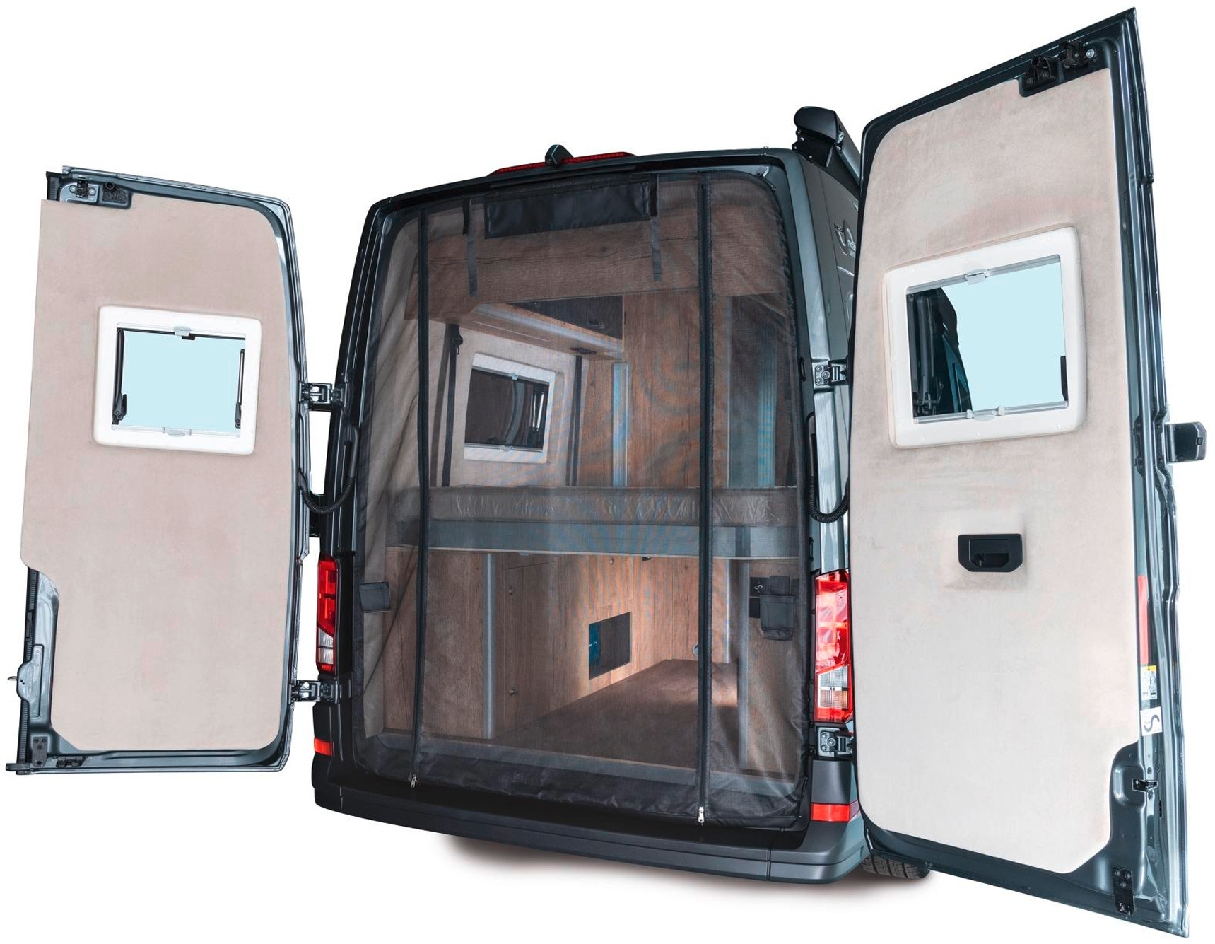 Mayr Van Heckmoskitonetz mit Reißverschluss geeignet für VW Crafter/Grand California und MAN TGE mit Maschenweite Fine-mesh