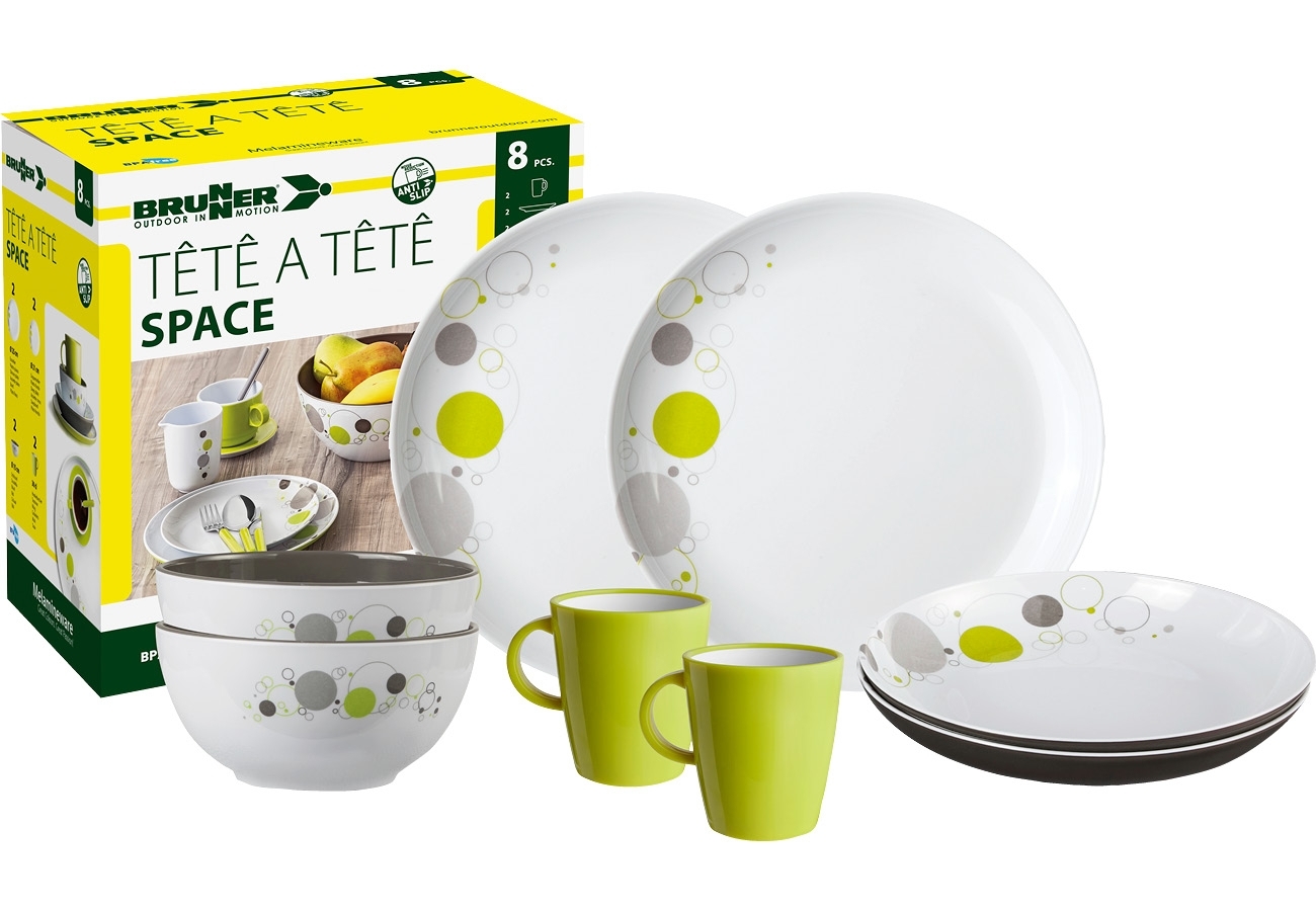 Brunner Tete-a-Tete Space Geschirr-Set 8-tlg. für 2 Personen