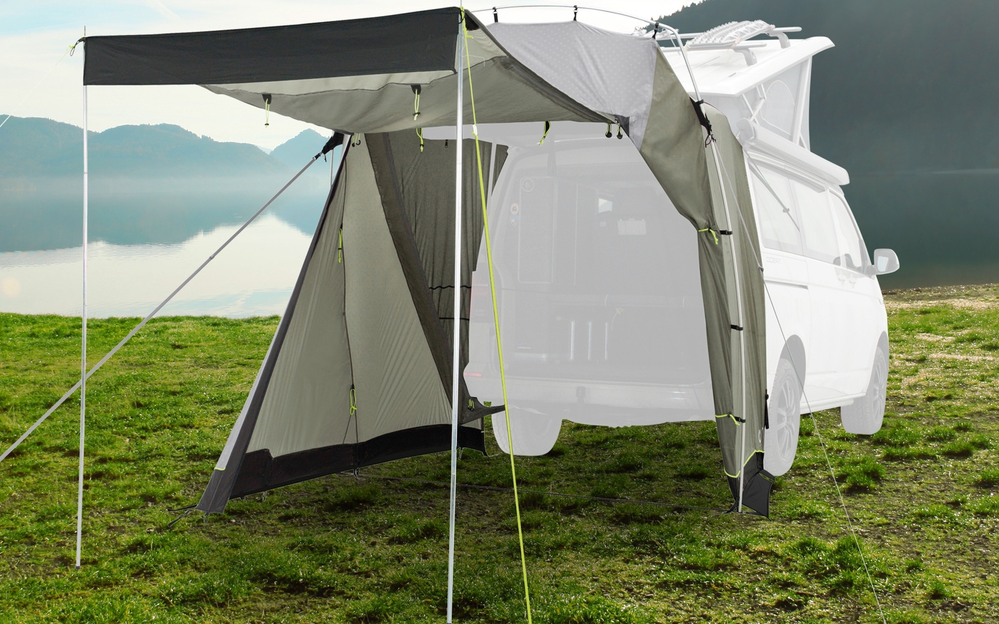 Outwell Sandcrest L Vorzelt / Heckzelt für Campingbusse / Transporter Grün