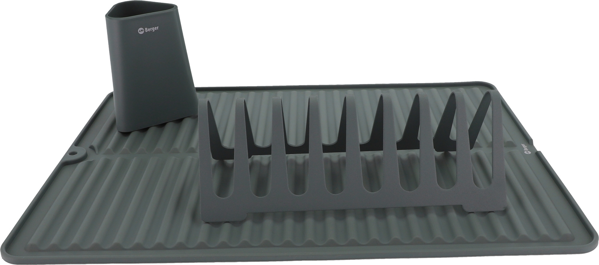 Berger Abtropfgestell Set 3-tlg. mit Geschirrhalter, Abtropfmatte und Besteckhalter